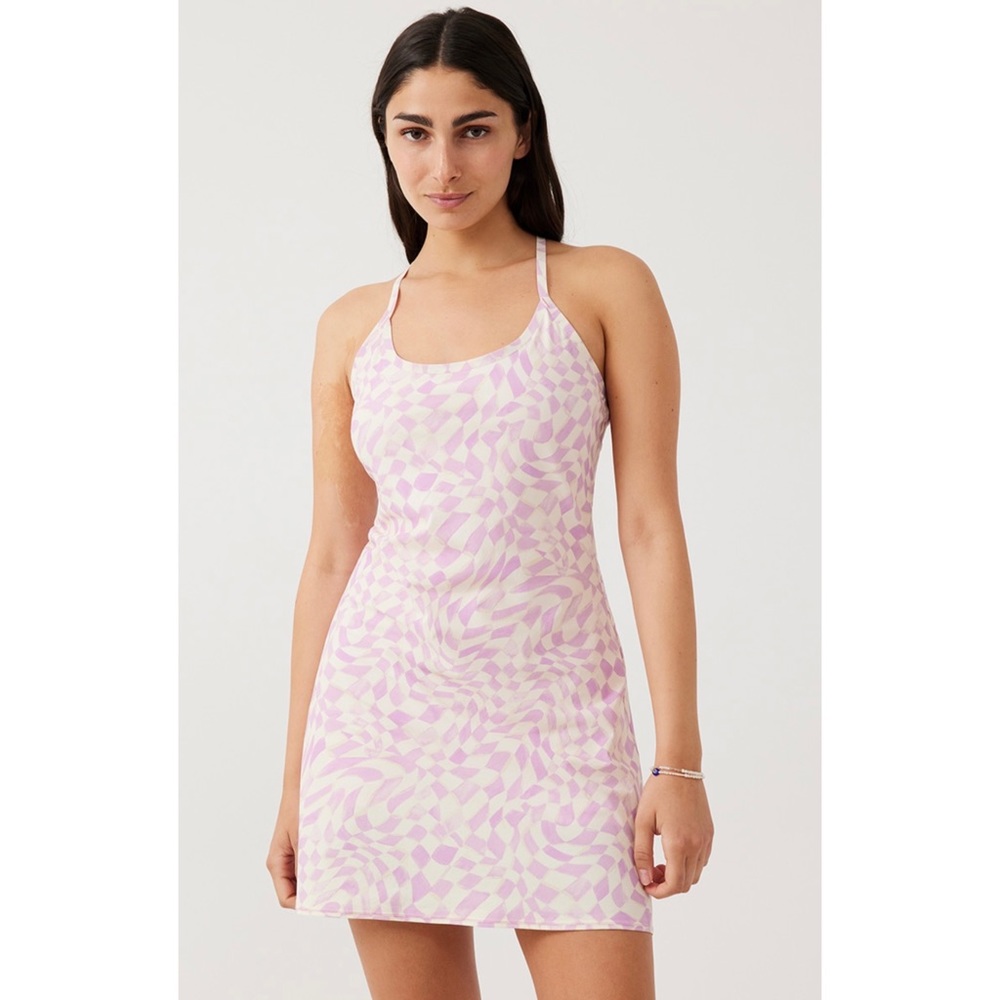 NWT Outdoor Voices Exercise Dress in Wavy Check Sz M